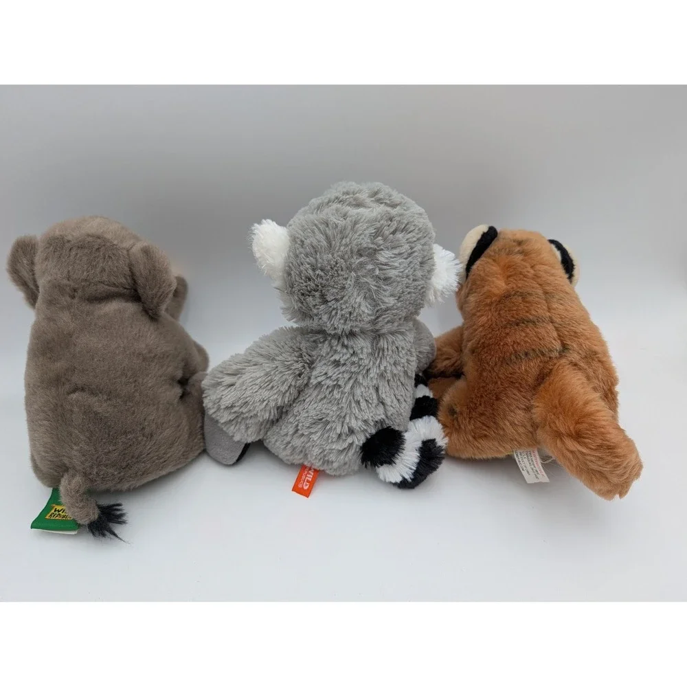 Wild Republic Plush Lot Elephant Lemur Tiger Safari Zoo Stuffed Animal Toy